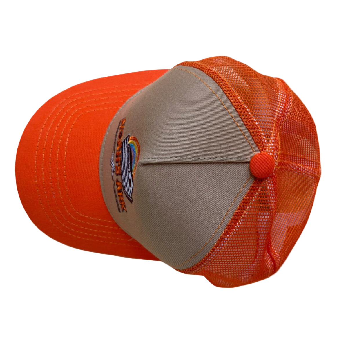 Noah’s Ark Coffee Trucker Mesh Snapback Hat - Orange & Beige